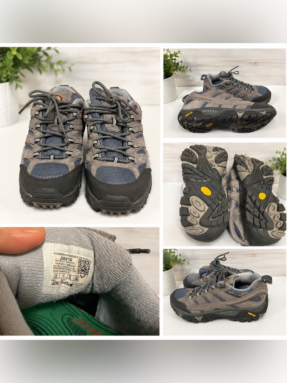 Merrell Gray and Blue Lace-Up Boots